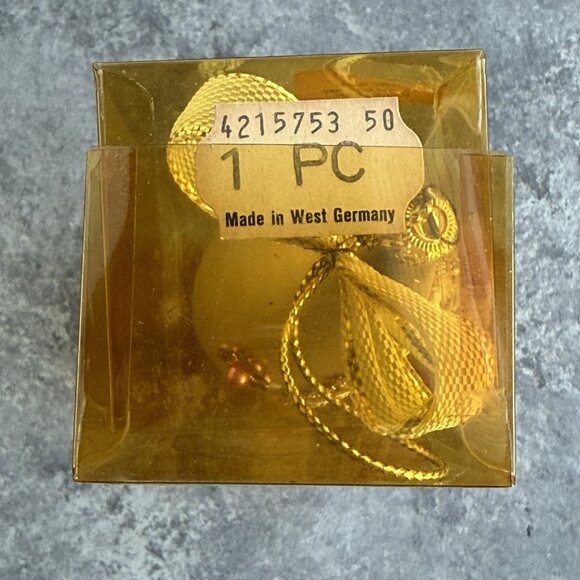 Vintage West Germany Gold Floral Glass Teardrop Christmas Ornaments 6” Set Of 2 - Picture 9 of 9